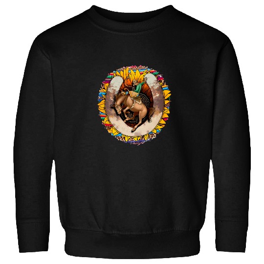 Horse Pet Western Leopard Serape Rodeo Barrel Racing Horse Mom Girl Sweatshirts