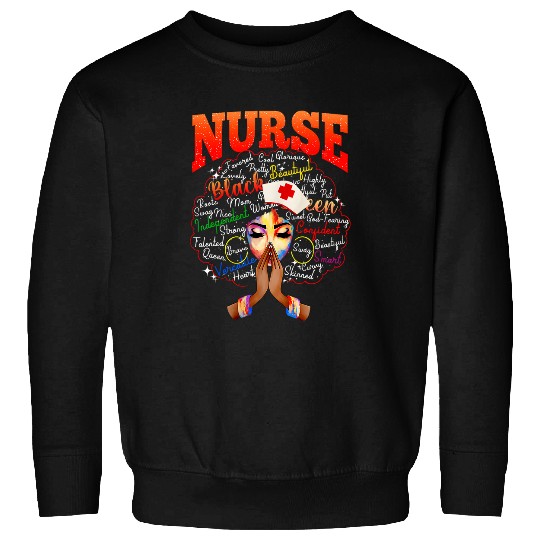 nurses Job Black nurses Black History BLM Melanin Afro Woman Sweatshirts