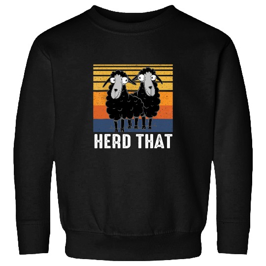 Sheep Pet Herd That Black Sheep Funny Saying Retro Vintage Sunset Sweatshirts