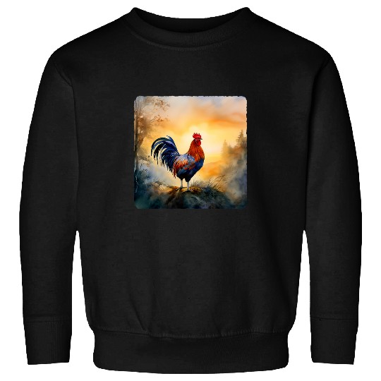 Chicken Pet Rooster Crowing At Sunrise Crowing Rooster At Dawn Morning Sweatshirts