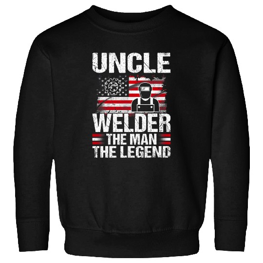 Welder Job Uncle Welder The Man The Legend Retro USA Flag Sweatshirts
