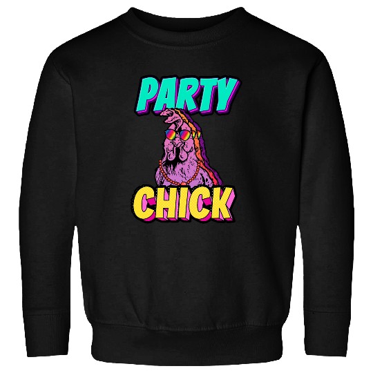 Chicken Pet Party Animal Colorful Partying Club Disco Party Chick Sweatshirts