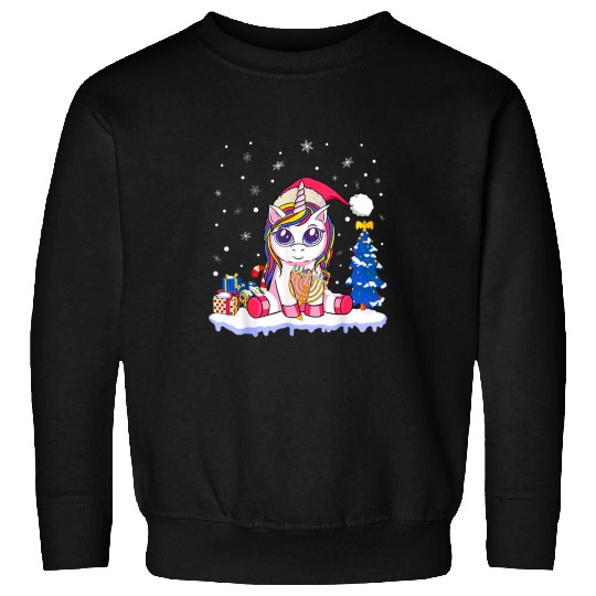 Unicorn Pet Happy Chrismukkah Menorah Unicorn Hanukkah Christmas Jewish Sweatshirts