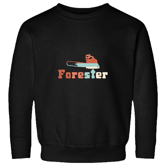Retro Forester Chainsaw Forest Logging Forestry Sweatshirts