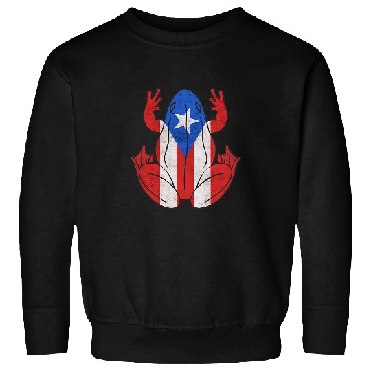 Frog Pet Puerto Rican Frog Flag Puerto Rico Patriotic Boricua Roots Sweatshirts