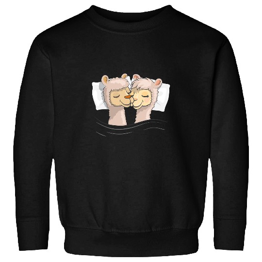 Llama Pet Matching Llama Pajama Valentines Day Women Men Couples Sweatshirts