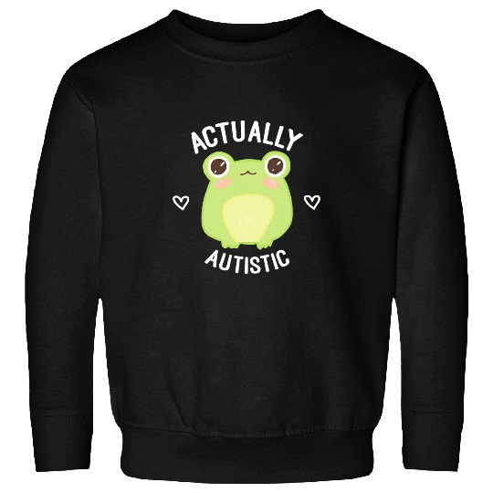 Autism Puzzle Frog Actually Autistic Cute and Kawaii Frog Neurodivergent Sweatshirts