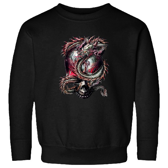 Dragon Pet Chinese Dragon Japanese Art Tokyo Dragon Skull Tattoo Sweatshirts