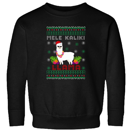Llama Pet Mele Kalikimaka Hawaiian Christmas Funny Llama xmass Sweatshirts