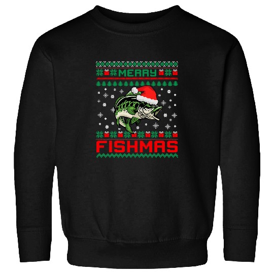 Fishing Fun Merry Fishmas Ugly Christmas Sweater Fishing Santa 520 Sweatshirts
