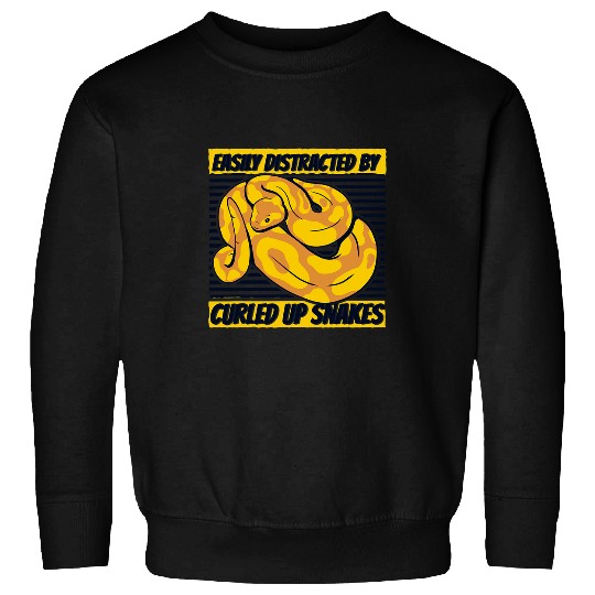 Python Pet Easily Distracted By Curled Up Snakes Banana Ball Python Sweatshirts