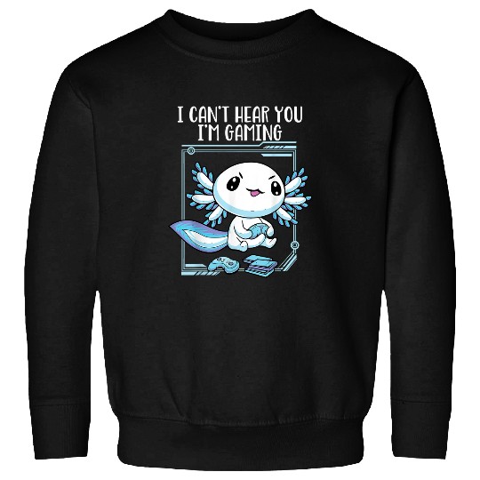 Axolotls Pet Gamesolotl Gamer Axolotls Fish Playing Video Games Lizard 27 Sweatshirts