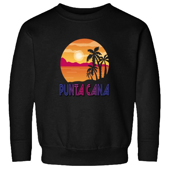 Flamingo Pet Dominican Republic Flamingo Punta Cana Palm tree Surfing Sweatshirts