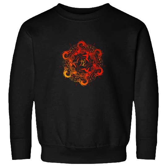 Dragon Pet Chinese Dragon Mandala Traditional Art From China Sweatshirts