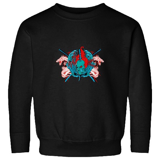 Dragon Pet Chinese Dragon and Skull Art Sweatshirts