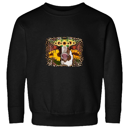 Cow Pet Leopard Sunflower Highland Cow Bandana Not Today Heifer 82 Sweatshirts