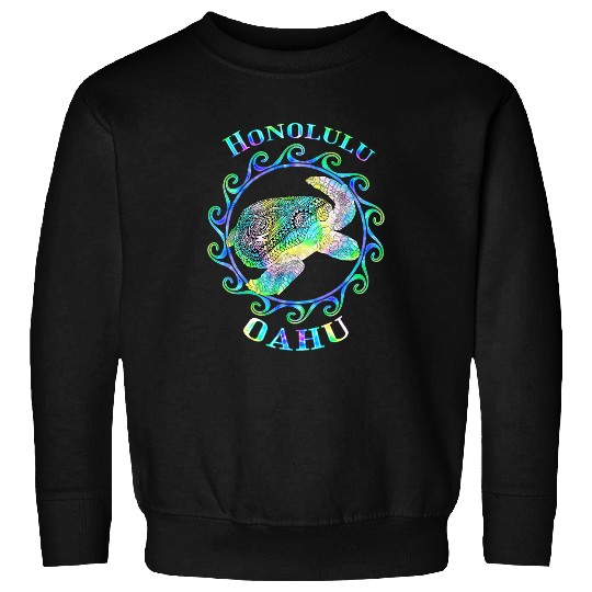 Turtle Pet Honolulu Hawaii Vacation Colorful Tribal Sweatshirts