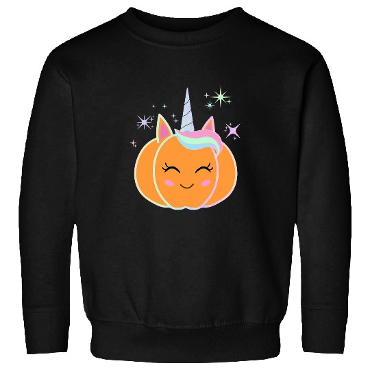 Unicorn Pet Pumpkin Halloween Thanksgiving Pink or Purple Sweatshirts