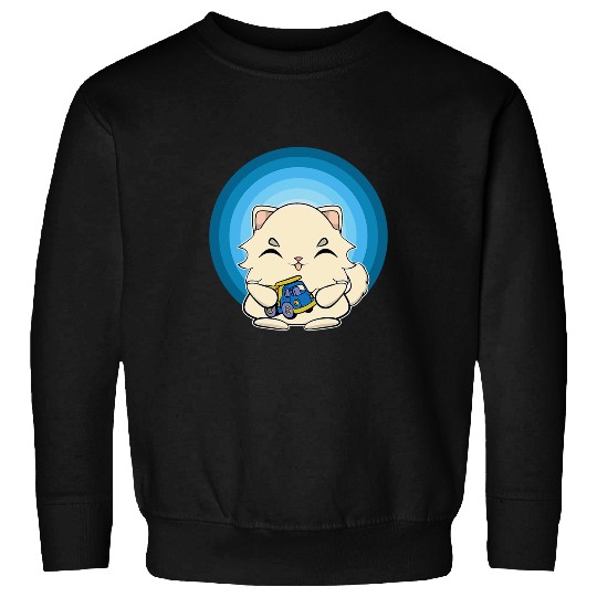 Truck Fun Persian Cat Anime Kitten Truck Trucker Sweatshirts