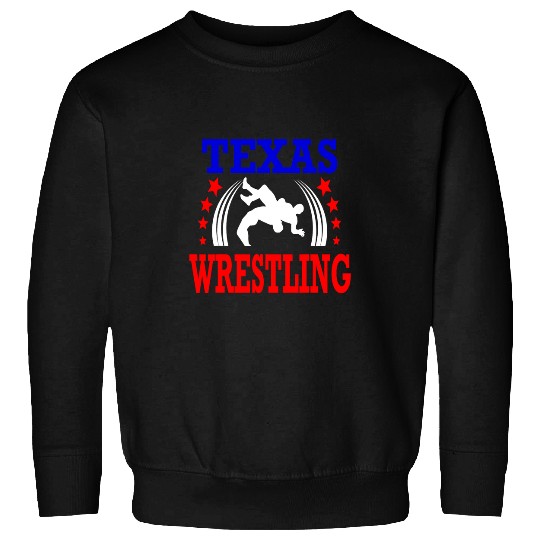 Sport Wrestling Texas Wrestling Wrestler Red White Blue Coachs Sweatshirts