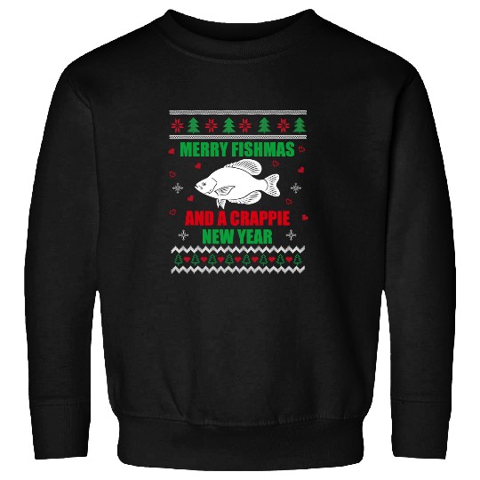 Fishing Fun Merry Fishmas Fishing Funny xmass Crappie For Fisherman 510 Sweatshirts