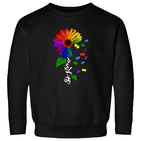 Autism Puzzle Choose Kindness Be Kind Awareness Sunflower Unity Day Sweatshirts