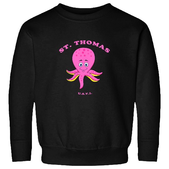 Octopus Pet Kids Childrens St Thomas USVI Octopus Vacation Sweatshirts