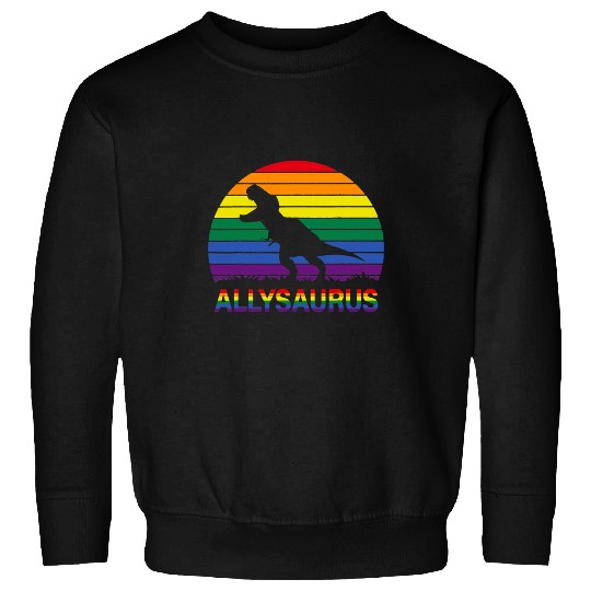 Dinosaur Pet LGBT Allysaurus Rainbow Dinosaur LGBT LGBTQ Gay Lesbian Pride Sweatshirts
