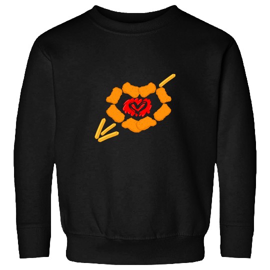 Chicken Pet Happy with Food Love Nugs French Fries and Chicken Nugget Sweatshirts