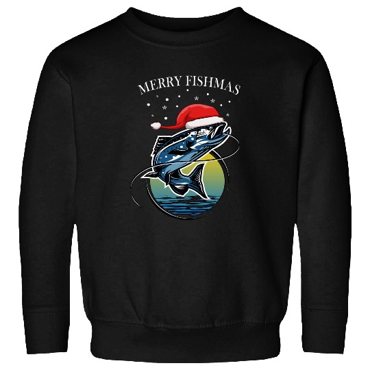 Fishing Fun merry fishmas funny christmas santa claus fishing tee Sweatshirts