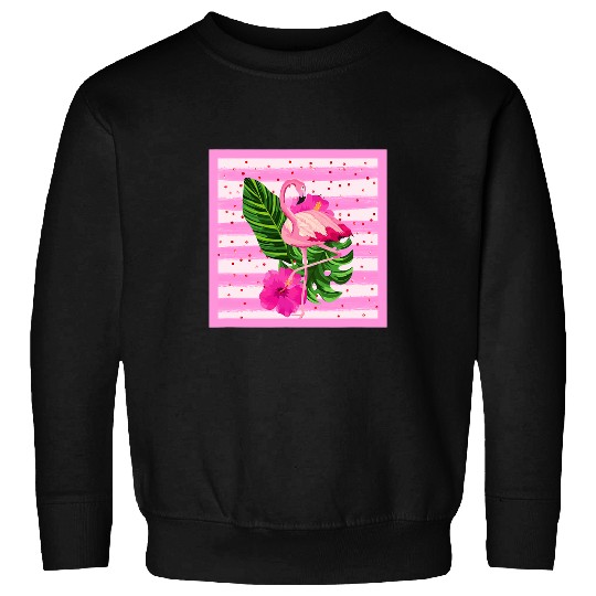 Flamingo Pet Polka Dots Stripes Floral Art Graphic Hibiscus Sweatshirts