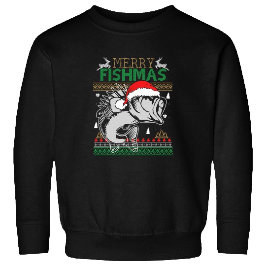 Fishing Fun Merry Fishmas Funny Merry Christmas Fishing Lover 517 Sweatshirts