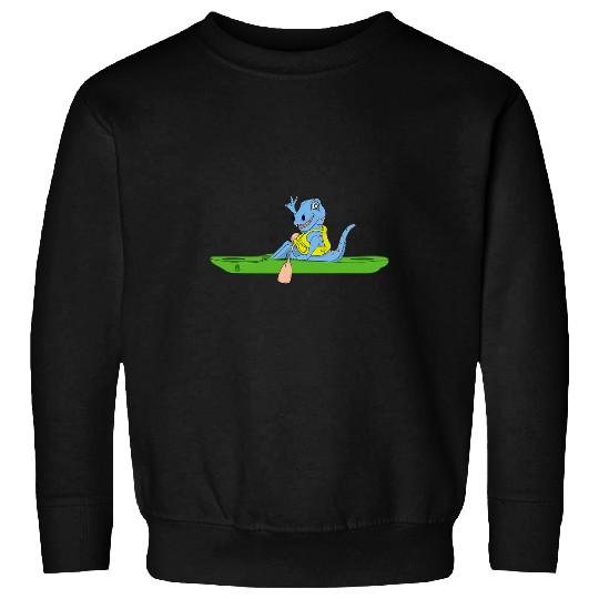 Dinosaur Pet Kayak Canoe Paddling Cute Dinosaur Love Kayaking Graphic Sweatshirts