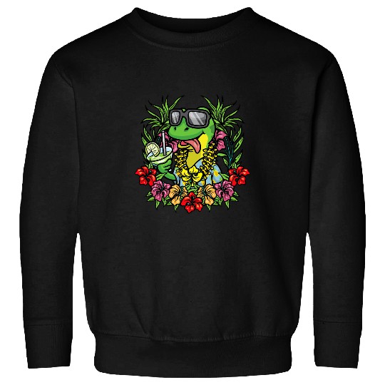 Gecko Pet Hawaiian Hawaii Tropical Luau Party Summer Gecko Lizard Men Sweatshirts