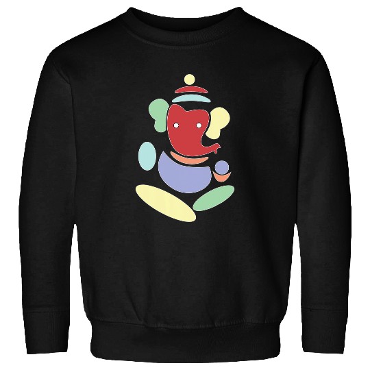 Elephant Mammal Abstract Art Hindu Elephant God Ganesha Ganpati Sweatshirts