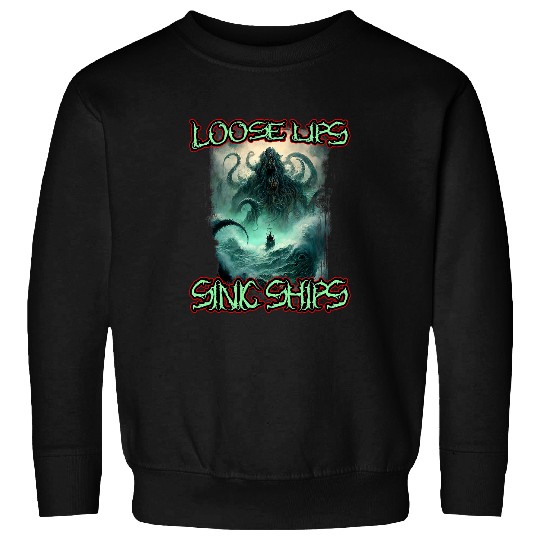 Octopus Pet Loose Lips Sink Ships Skull Kraken Octopus Death Metal Rock Sweatshirts