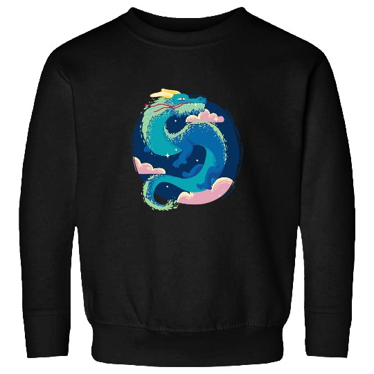 Dragon Pet Chinese Dragon Asian Oriental Serpent Fantasy Space Sweatshirts