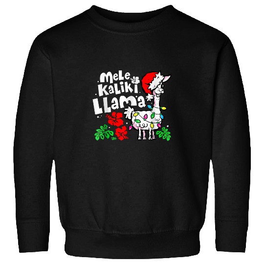 Llama Pet mele kalikimaka hawaiian llama christmas lights xmass Sweatshirts