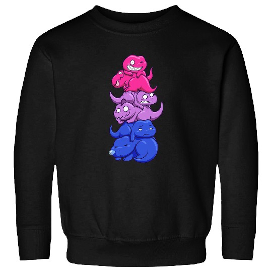 Dinosaur Pet LGBT Bi Pride T rexs LGBT Bisexual Flag Cute Kawaii Dino Pile Sweatshirts