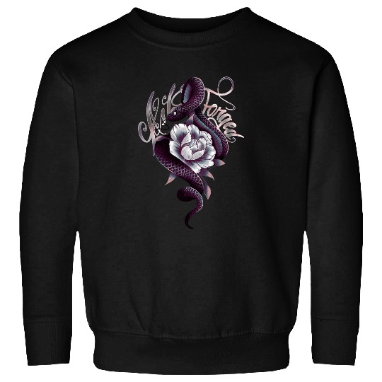 Snake Pet Peony Tattoo Style Sweatshirts