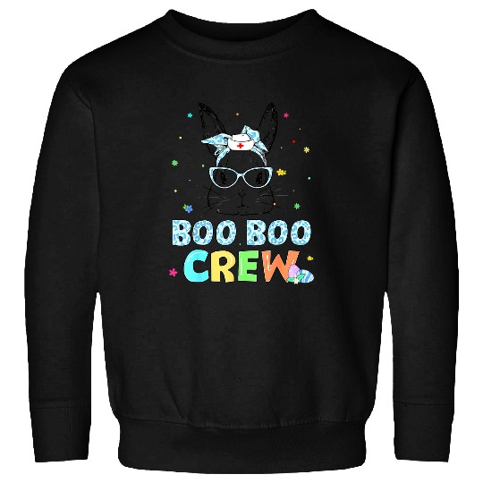 nurses Job Boo Boo Crew Bunny nurses Life Easter Leopard Glasses RN LPN 3 Sweatshirts