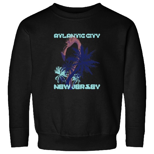 Flamingo Pet New Jersey Atlantisc City Palm trees Vacation Ocean Sweatshirts