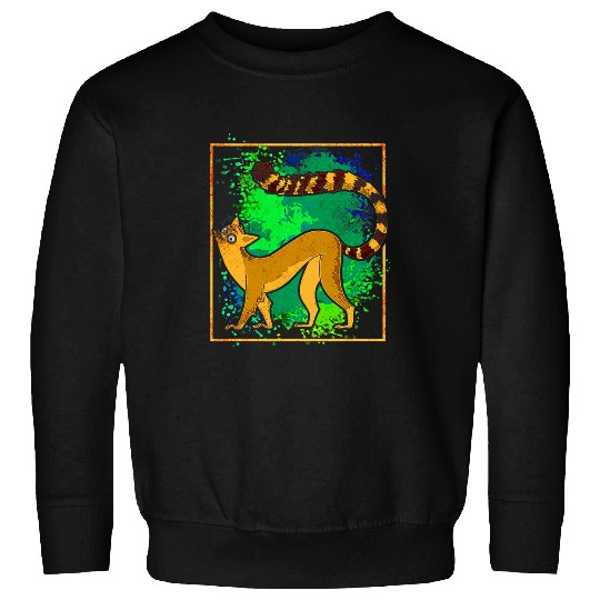 Lemur Pet Primate Monkey Ape Animal Madagascar Colorful Sweatshirts