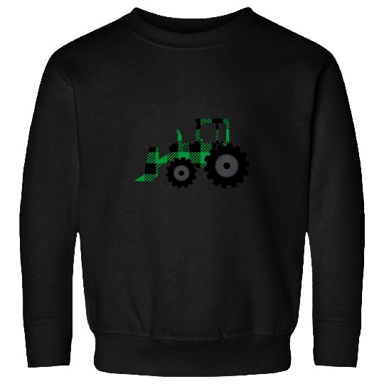 Tractor Fun Kids St Patricks Green Flannel Farm Tractor Boys Sweatshirts