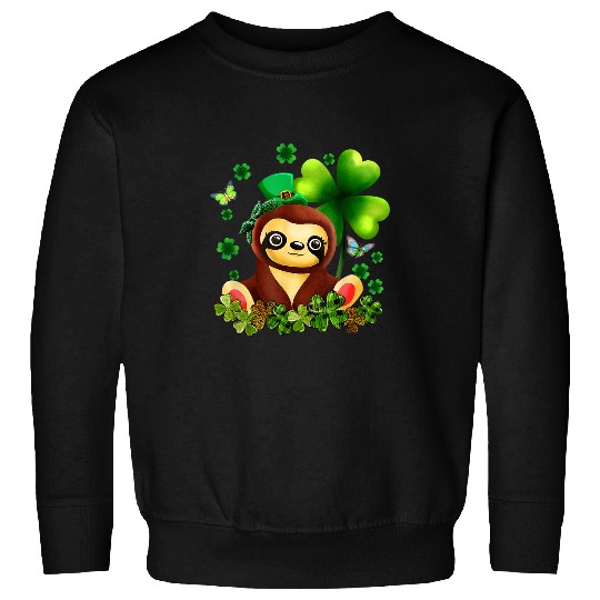 Sloth Pet Gift Funny St Patricks Day Sloth Green  Shamrock Sweatshirts