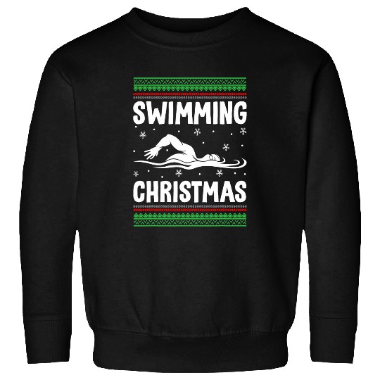Swimming Christmas Ugly xmass Swimmer Life xmass Swim Lover Sweatshirts