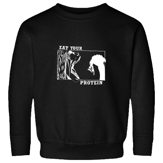 Eat Your Protein Anime Gym Pump Bodybuilding Fitness Funny Sweatshirts