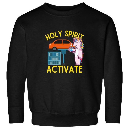 Unicorn Pet Holy Spirit Activate Mechanic Fun Unicorn Coffee Sweatshirts
