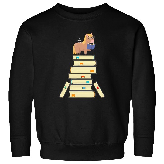 Horse Pet Book Reading Pony Tea Coffee Kawaii Bookworm Horse Sweatshirts