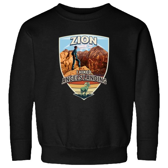 Sheep Pet Zion I Hiked Angels Landing Hiker and Bighorn Sweatshirts